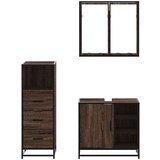  3-dijelni set kupaonskog namještaja boja smeđeg hrasta drveni | shoptok.hr