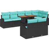 vidaXL Vrtna sedežna garnitura s shranjevanjem 9 pcs Črna Poly ratan, (5000145595) | Shoptok.si
