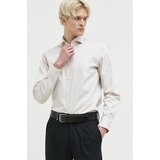 Hugo Bombažna srajca moška, bež barva | Shoptok.si