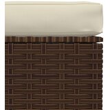 vidaXL vrtni tabure s jastukom smeđi 70 x 70 x 30 cm od poliratana | shoptok.hr