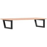  Zidna polica za umivaonik od čelika i masivne hrastovine Smeđa 100 x 50 x 2 cm | shoptok.hr