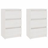 Maison Chic Dvo delni komplet Nočne omarice - Nočne mize bela 40x29,5x64 cm trdna borovina, (21687329) Cene