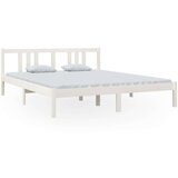  Posteljni okvir bel iz trdnega lesa 160x200 cm, (20601645) | Shoptok.si