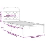 Metalni okvir za krevet s uzglavljem bijeli 80x200 cm | shoptok.hr