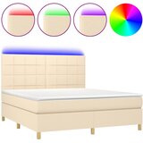  box spring s madracem LED krem 160x200 cm od tkanine | shoptok.hr