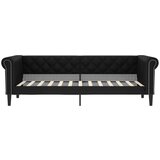  Dnevni krevet crni 100 x 200 cm od umjetne kože | shoptok.hr