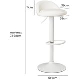 Casa Selección Bijele barske stolice u setu podesive visine 2 kom od umjetne kože (visine sjedala 72 cm) – | shoptok.hr