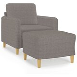  Fotelja s tabureom smeđesiva 60 cm od tkanine | Eponuda.com