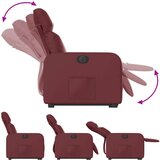 Električni naslonjač na podizanje umjetna koža crvena boja vina | shoptok.hr