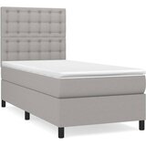 Box spring krevet s madracem svjetlosivi 90x190 cm od tkanine | shoptok.hr