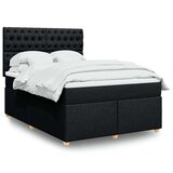 vidaXL Krevet s oprugama i madracem crni 140x200 cm od tkanine | shoptok.hr