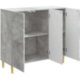  Strani šal Betonsko siva 89 x 34,5 x 80 cm Inženirski les, (5000217429) | Shoptok.si