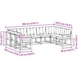  Set vanjskih sofa 9 pcs Prirodna i bež Čvrsto drvo akacije | shoptok.hr
