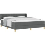 vidaXL Box Spring Krevet s Madracem - Tamno Siva, 180x200 cm, Tkanina | shoptok.hr