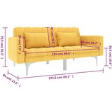 vidaXL kauč na razvlačenje od tkanine žuti | shoptok.hr