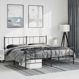 Metalni okvir kreveta uzglavlje i podnožje crni 183x213 cm | shoptok.hr