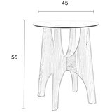 Zuiver Okrogla stranska mizica s stekleno mizno ploščo ø 45 cm Kobe – | Shoptok.si