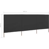 vidaXL 3-panelni vetrobran tkanina 400x160 cm antraciten, (20692527) | Shoptok.si
