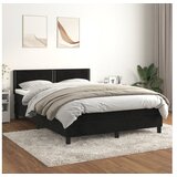  Box spring postelja z vzmetnico črna 140x200 cm žamet | Shoptok.si