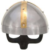 vidaXL Antikna replika vikinške kacige za LARP srebrna čelična | shoptok.hr