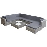 The Living Store Vrtna sedežna garnitura z blazinami 8-delna poli ratan siva - Komplet Vrtnih Kavčev, (21421634) | Shoptok.si