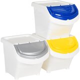  Složive kante za otpad s poklopcima 3 kom bijele PP 78 L | shoptok.hr