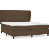 vidaXL Box spring postelja z vzmetnico temno rjava 180x200 cm blago, (20930257) Cene