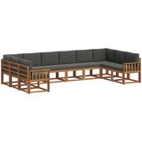  Set vanjskih sofa 10 kom. Prirodna i antracit Smeđa 363 x 187,5 x 73 cm | shoptok.hr