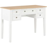 vidaXL Pisalna miza iz lesa 109,5x45x77,5 cm bela Cene