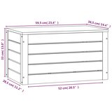  Kutija za pohranu bijela 59,5 x 36,5 x 33 cm masivna borovina | shoptok.hr