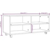 vidaXL TV omarica s kolesci siva sonoma 90x35x35 cm inženirski les | Shoptok.si