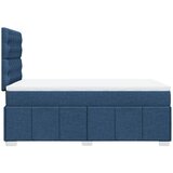 Krevet s oprugama i madracem plavi 120 x 190 cm od tkanine | Eponuda.com