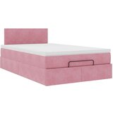 vidaXL Okvir kreveta s madracima ružičasti 120x200cm baršunasti | shoptok.hr