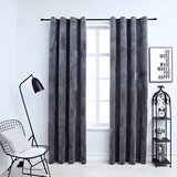 vidaXL Zatemnitvene zavese z obročki 2 kosa žamet antracitne 140x245cm, (20597382) | Shoptok.si