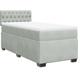 Box spring krevet s madracem svjetlosivi 80 x 200 cm baršunasti | shoptok.hr