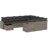  11-dijelni set vrtnih sofa od poliratana s jastucima sivi | shoptok.hr