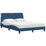  Postelja z vzmetnico modra 140x200 cm blago, (21829280) | Shoptok.si