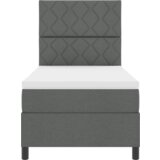 vidaXL Krevet sa oprugom s madracem i LED tamno siva 90x190 cm tkanina | shoptok.hr