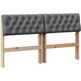 vidaXL Tapecirano vzglavje Temno siva 135 cm Masivno borovo les | Shoptok.si