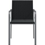  Vrtne stolice s jastucima 6 kom crne 56x59x84 cm od poliratana | shoptok.hr