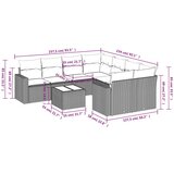 vidaXL Vrtna sedežna garnitura 9-delna z blazinami črn poli ratan | Shoptok.si