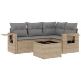 Maison Chic Seti vrtnega pohištva - Vrtna garnitura - Vrtni pohištvo set 5-delna z blazinami bež poli ratan, (21819337) | Shoptok.si