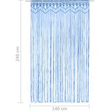  Zavjesa s makrameom plava 140 x 240 cm pamučna | shoptok.hr