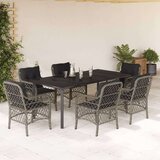  7-dijelni vrtni blagovaonski set sivi od poliratana | shoptok.hr