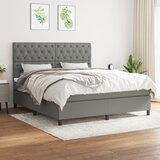 The Living Store Box spring postelja z vzmetnico temno siva 160x200 cm blago - Box Spring Postelja, (21515287) Cene