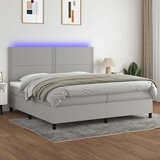  box spring s madracem LED svjetlosivi 200x200 cm tkanina | shoptok.hr