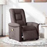 Maison Chic Električni masažni naslanjač - Relax naslanjač temno rjavo blago, (22134290) | Shoptok.si