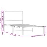  Metalni okvir kreveta bez madraca boja hrasta 90x190 cm | shoptok.hr