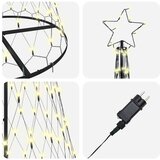 vidaXL LED božično drevesce Toplo bela 138.5 x 138.5 x 399 cm Kovina | Shoptok.si