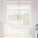  Čipkasta zavjesa sa zavjesama Bijelo 200 x 150 cm Poliester | shoptok.hr